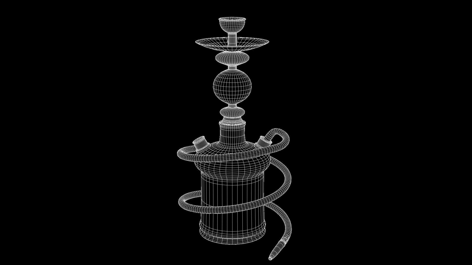 Generic Glass Hookah Low-poly 3D model_9