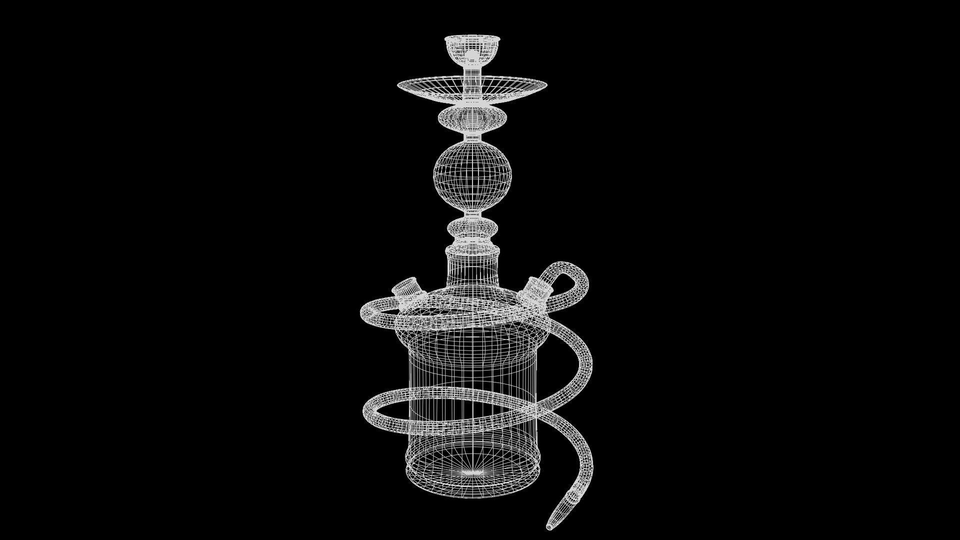 Generic Glass Hookah Low-poly 3D model_10