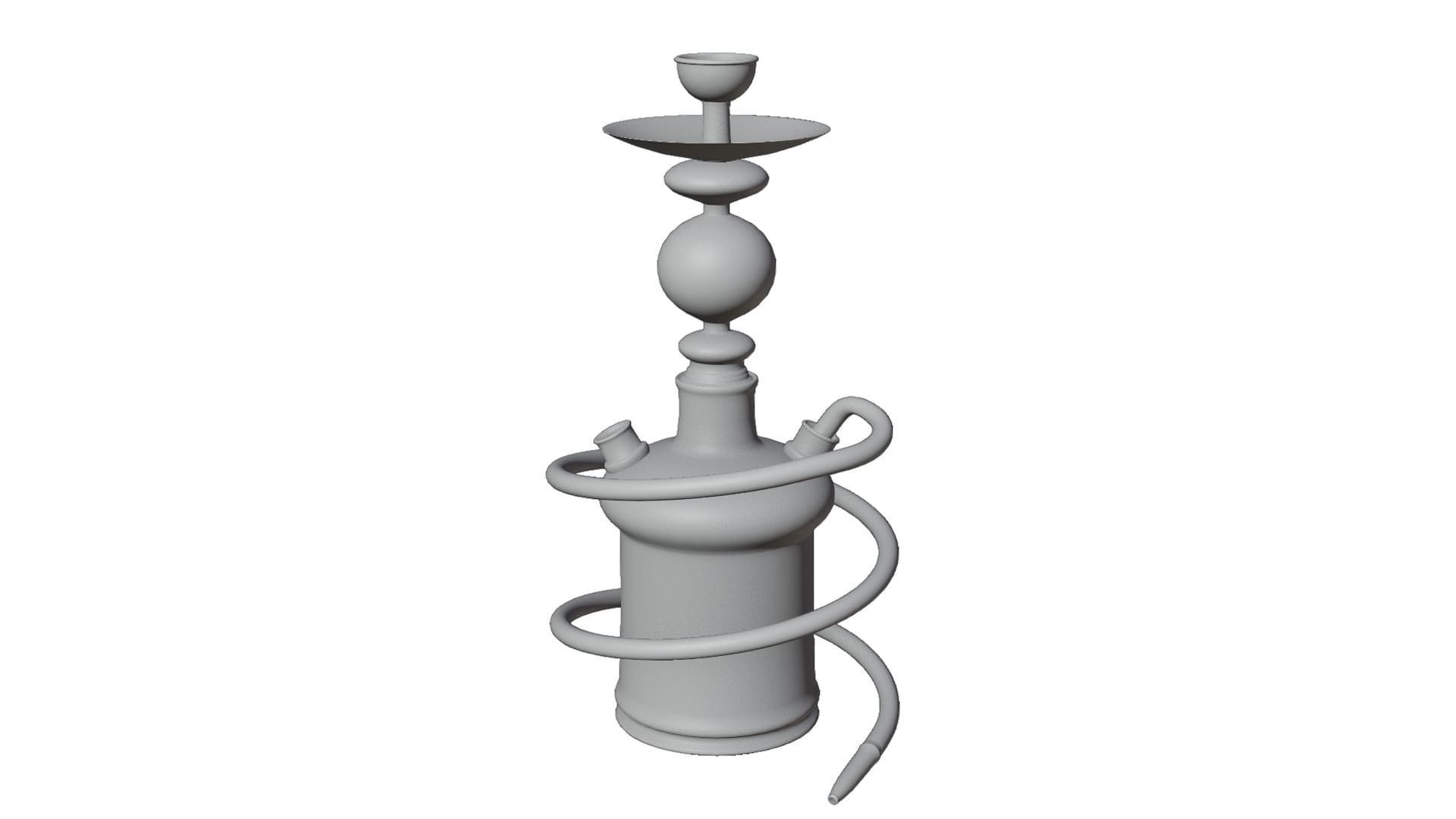 Generic Glass Hookah Low-poly 3D model_6