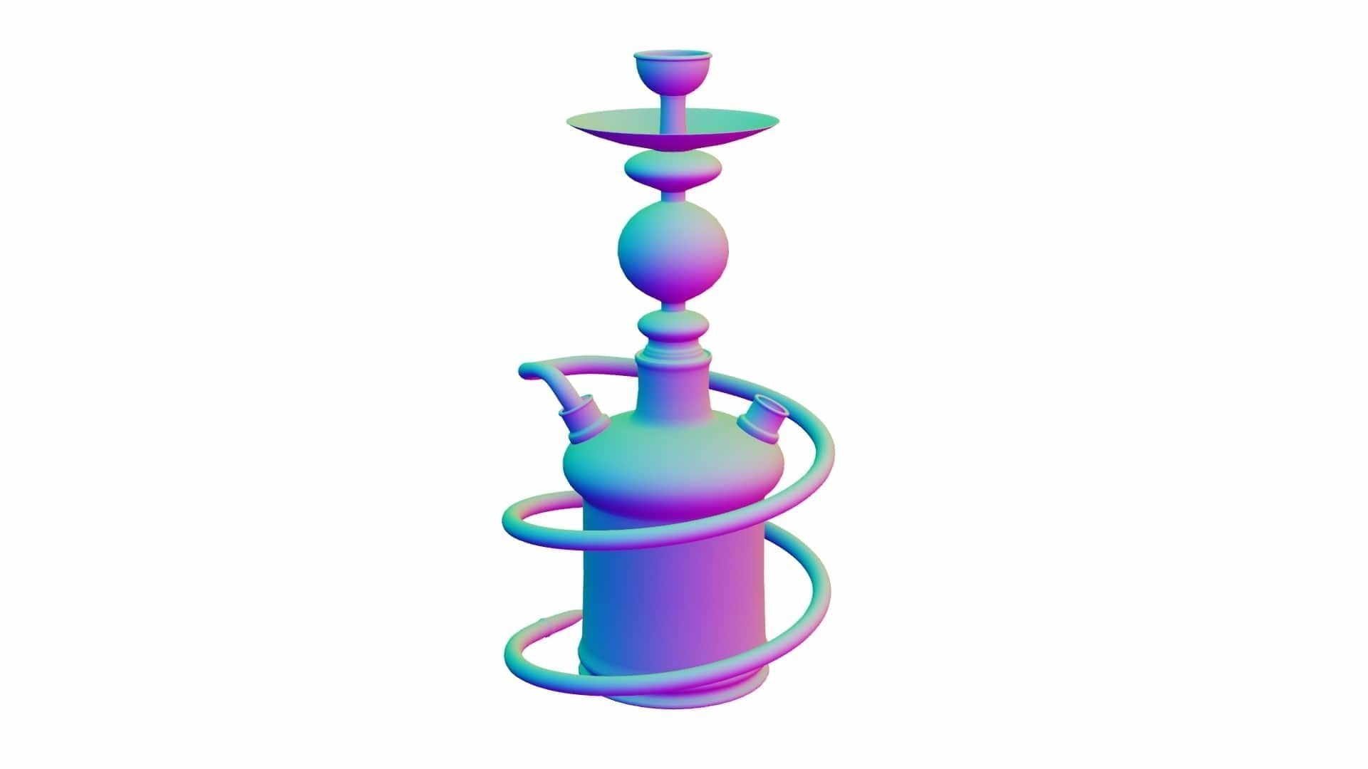 Generic Glass Hookah Low-poly 3D model_8