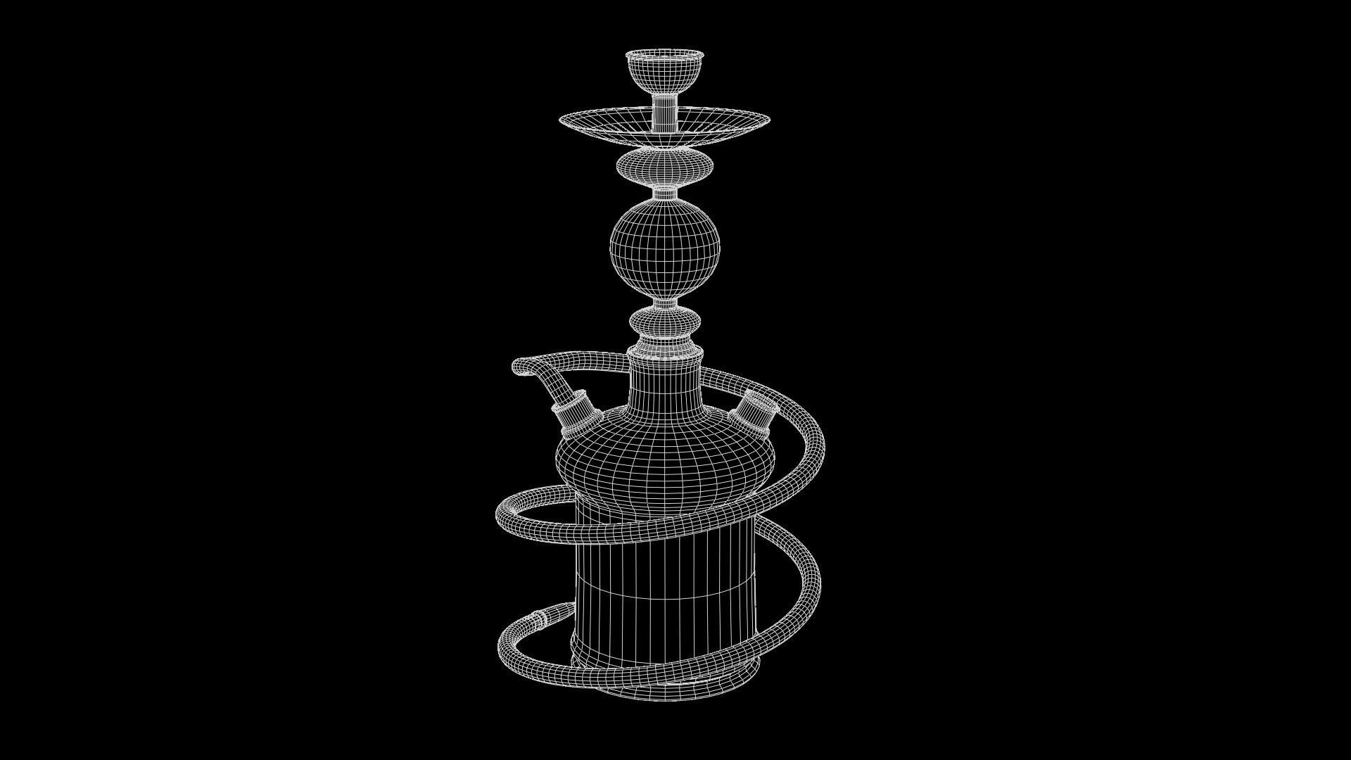 Generic Glass Hookah Low-poly 3D model_1