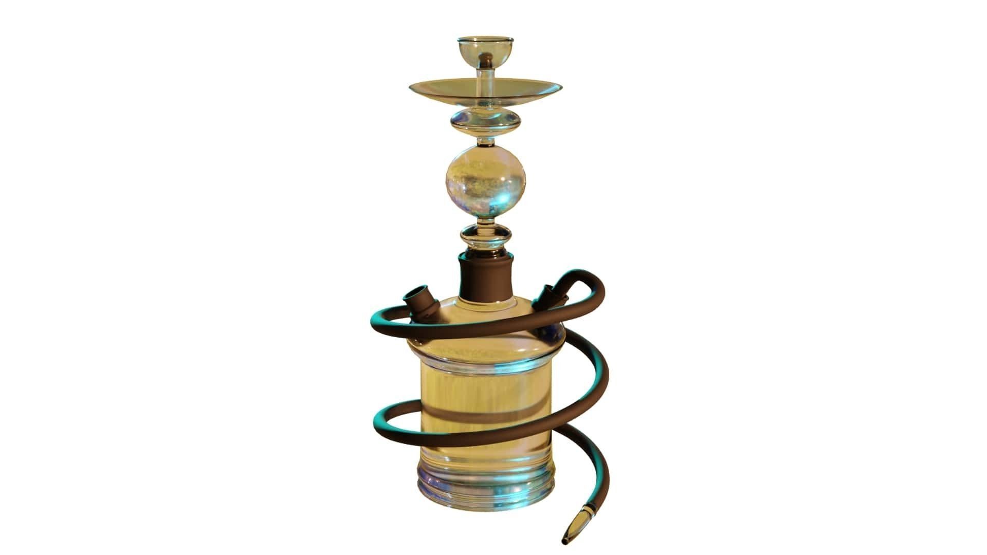 Generic Glass Hookah Low-poly 3D model_3