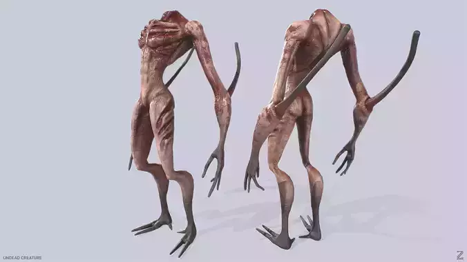 Undead creature Low-poly 3D model
