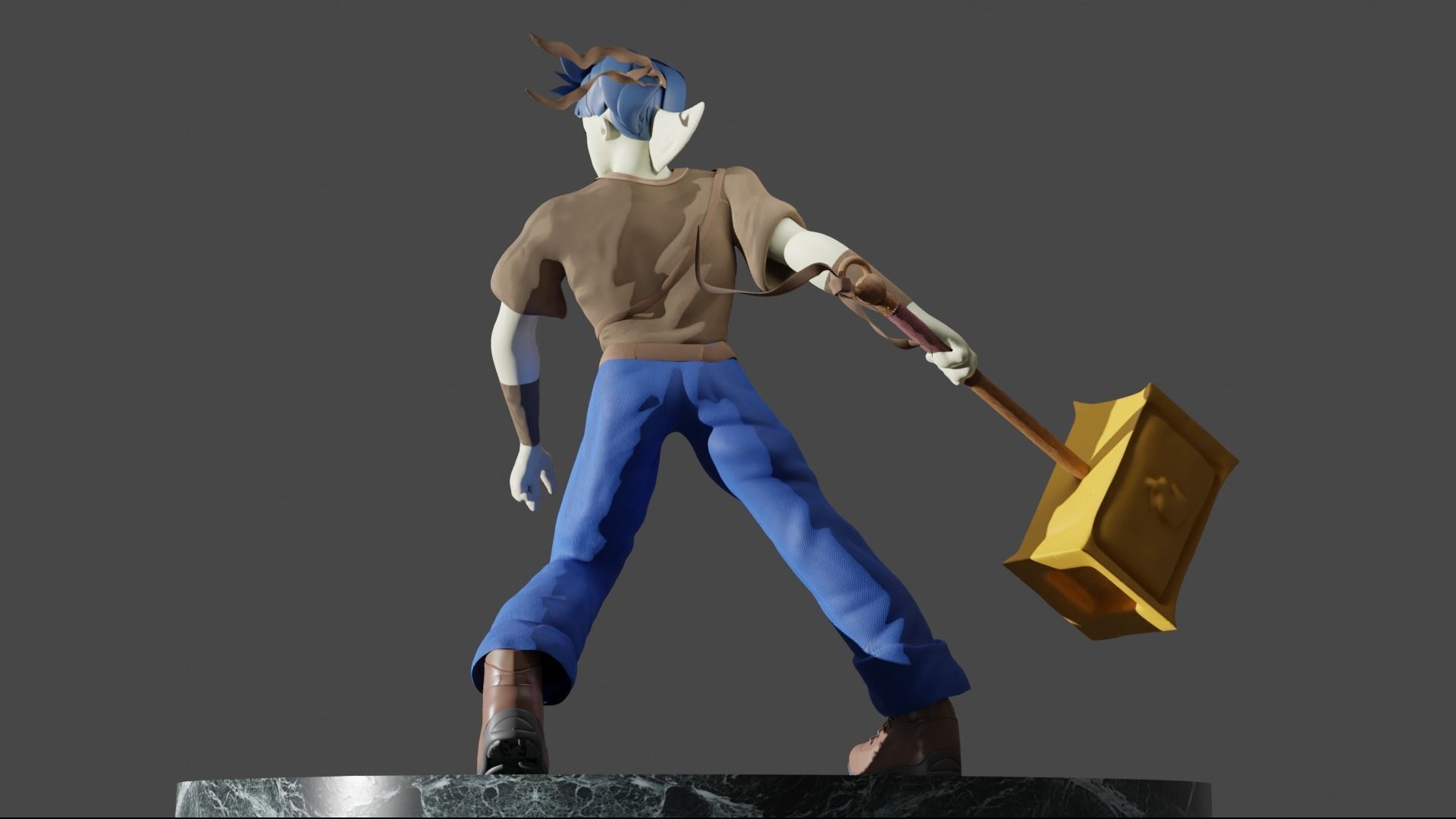 Stylized Character Dolphin Warrior  Low-poly 3D model_2
