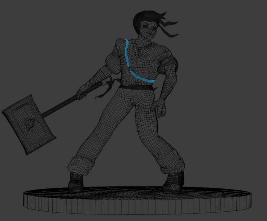 Stylized Character Dolphin Warrior  Low-poly 3D model_3