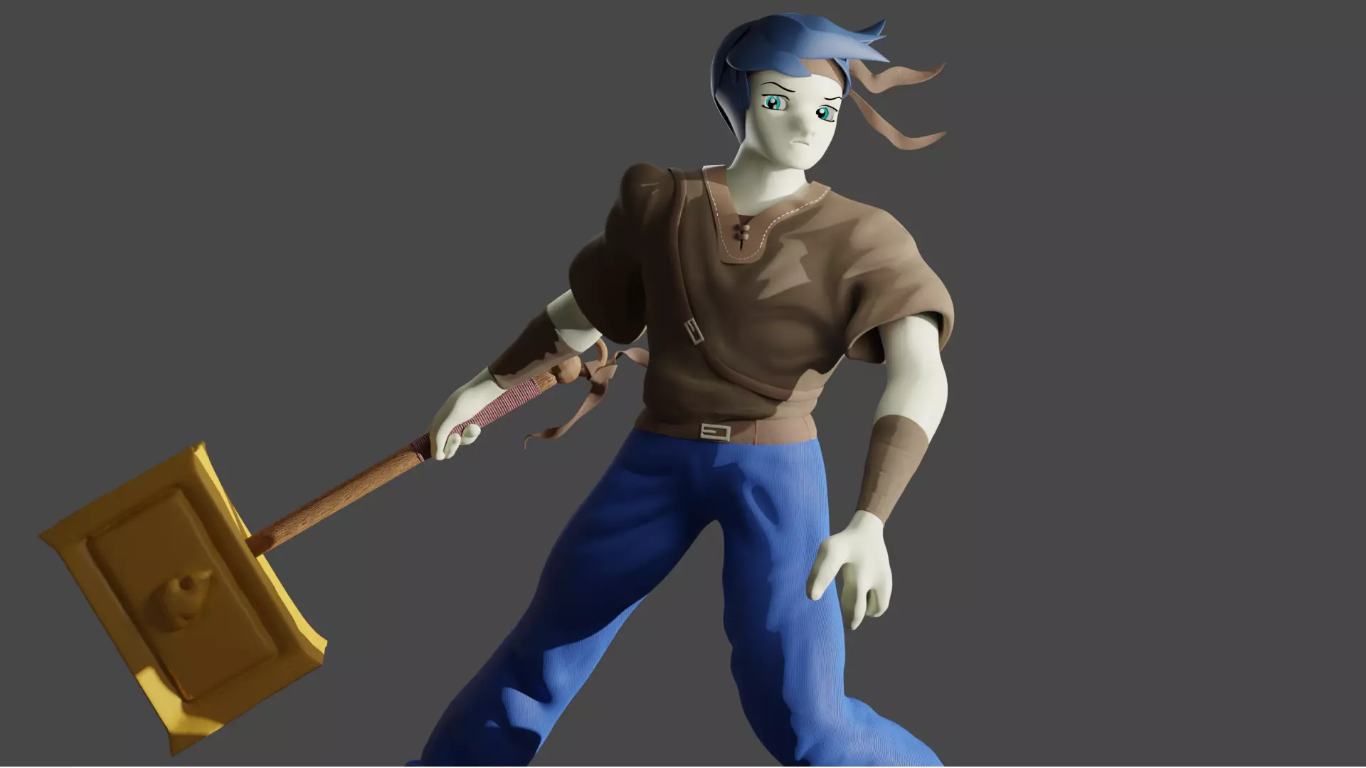 Stylized Character Dolphin Warrior  Low-poly 3D model_0