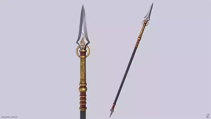 Draconic spear Low-poly 3D model