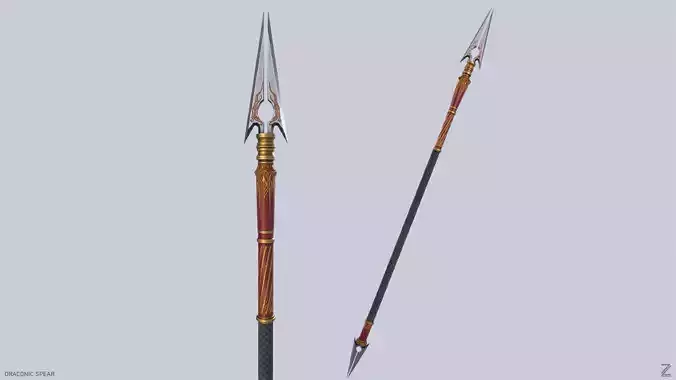 Draconic spear Low-poly 3D model Draconic spear Low-poly 3D model