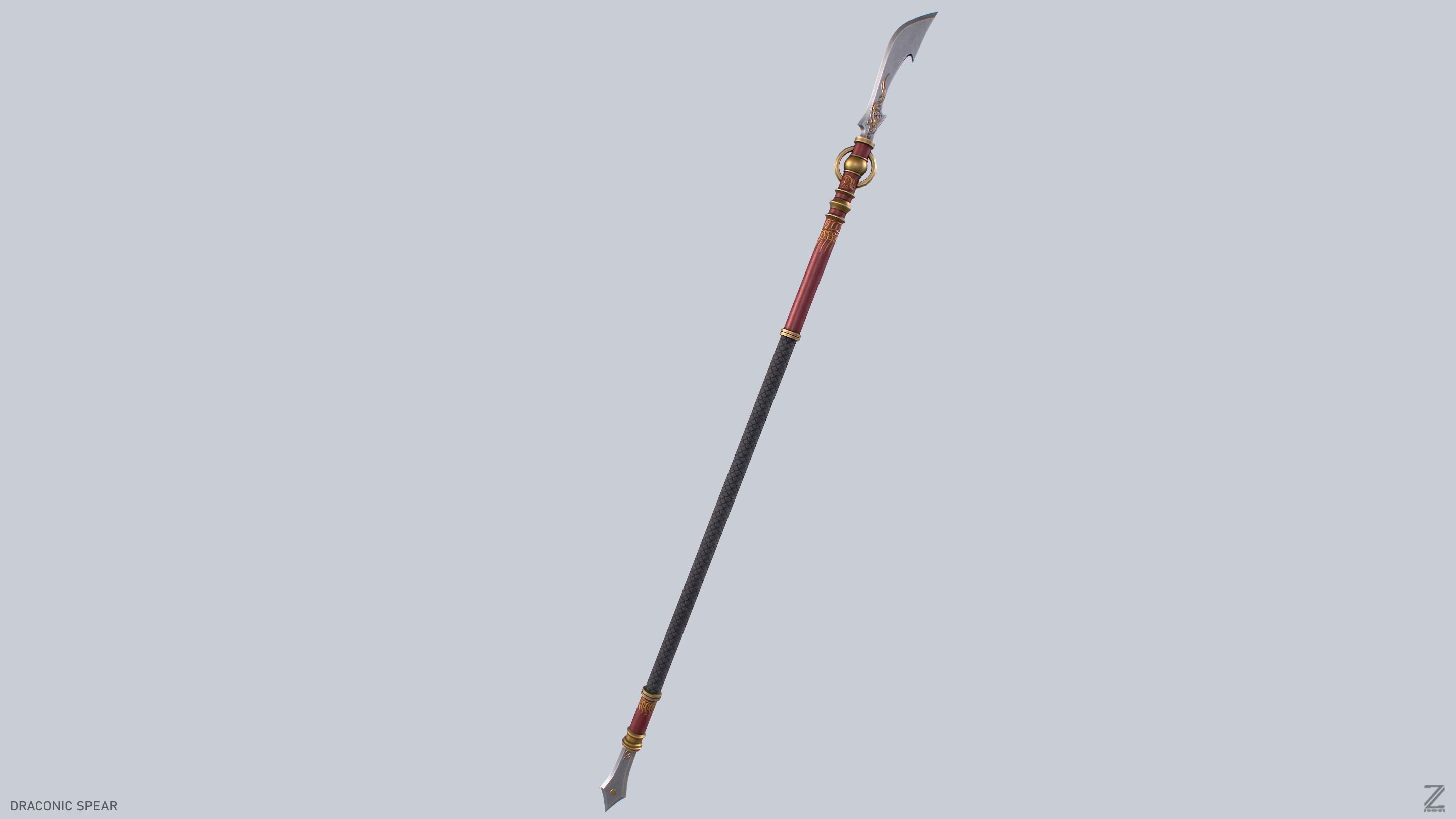 Draconic spear Low-poly 3D model_7