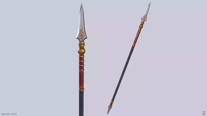 Draconic spear Low-poly 3D model