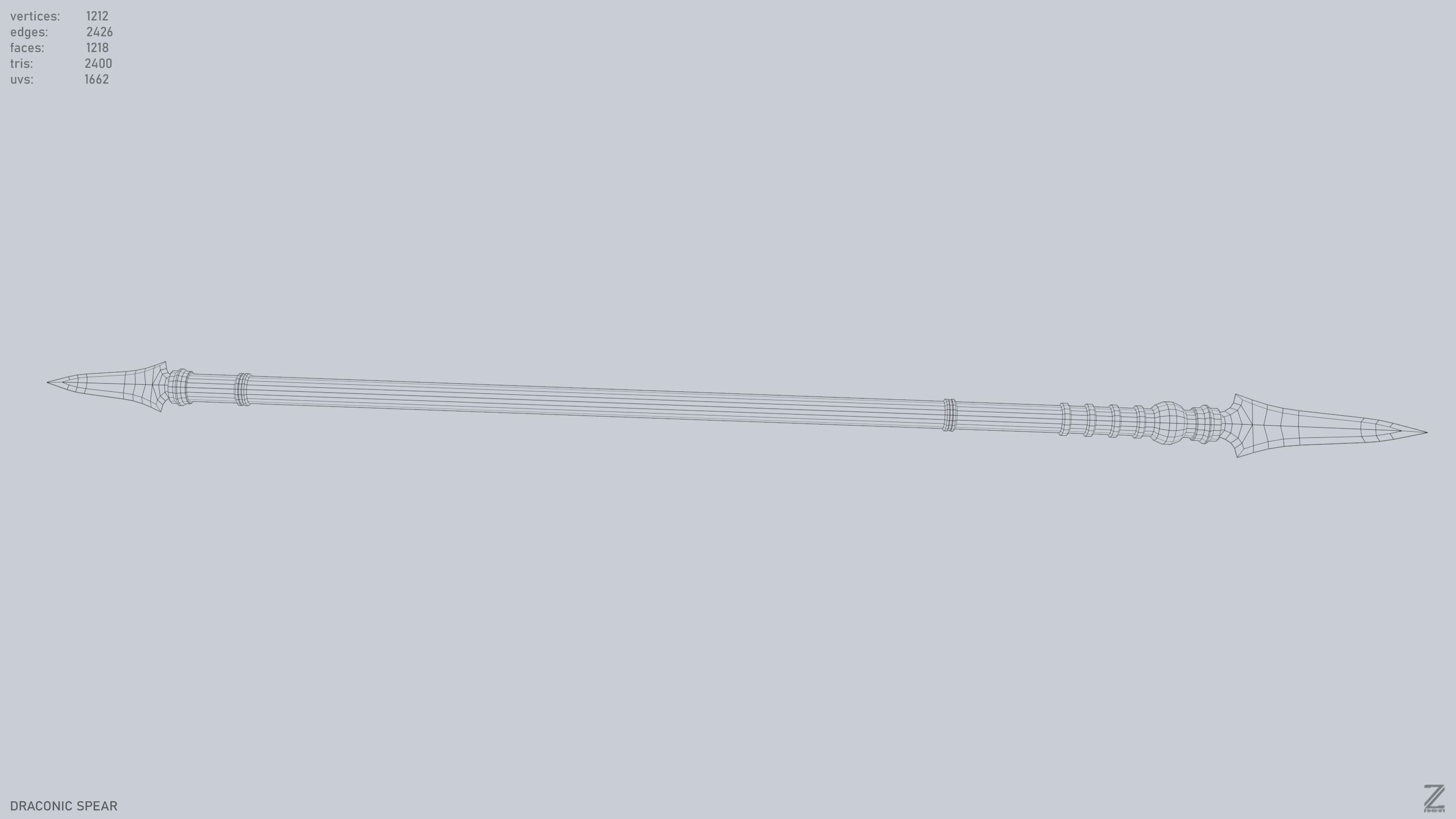 Draconic spear Low-poly 3D model_14