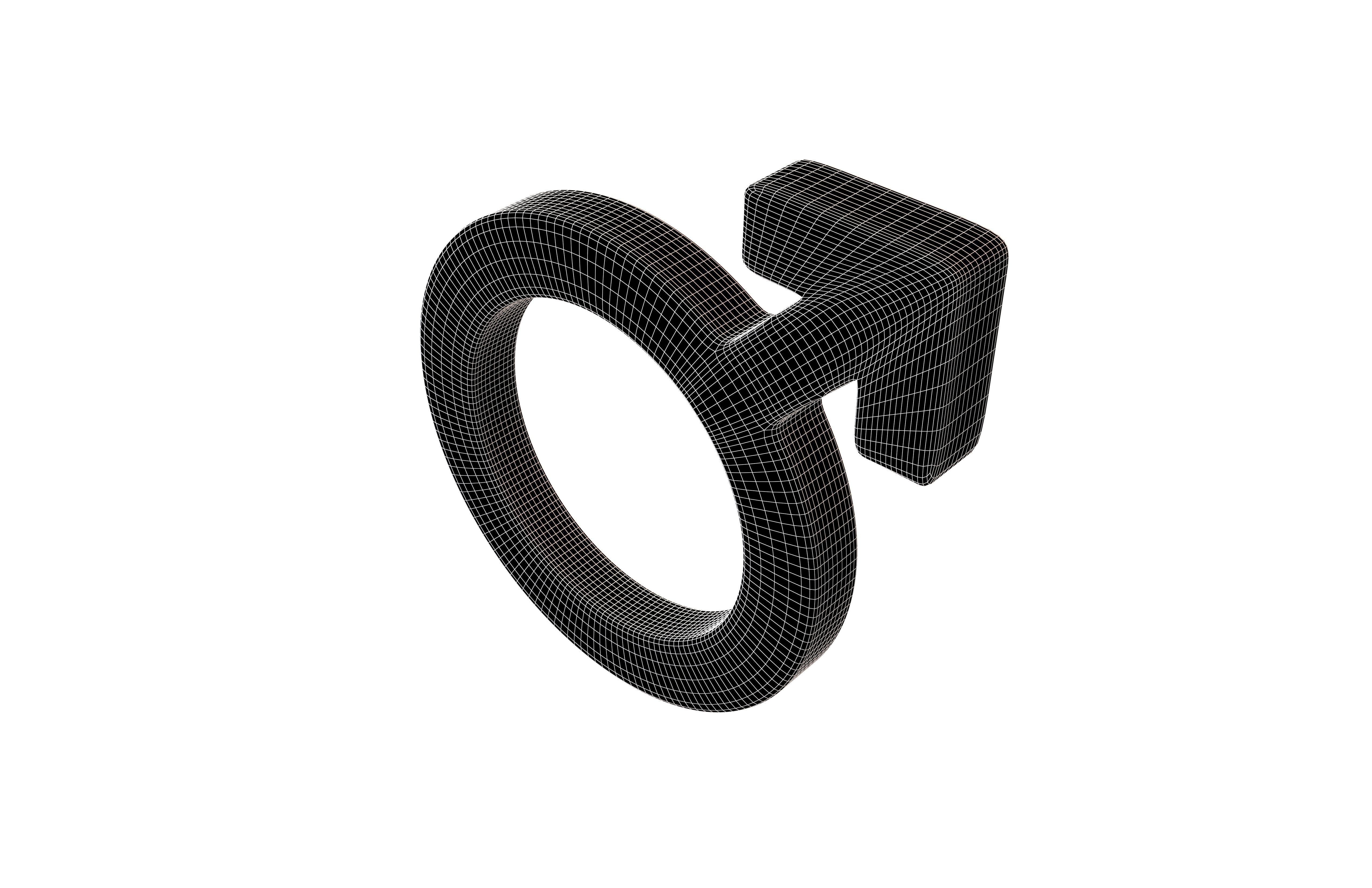 Gender Symbol v5 002 Low-poly 3D model_5