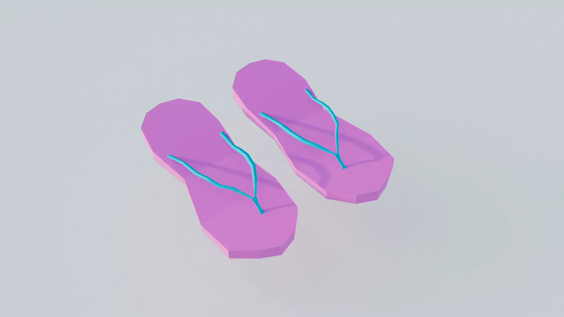 Low Poly Flip Flops Free 3D model_0