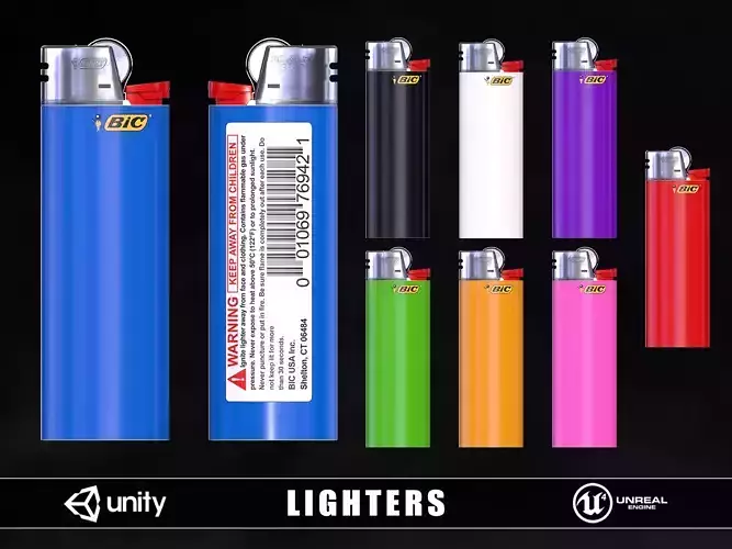 Lighters Low-poly 3D model