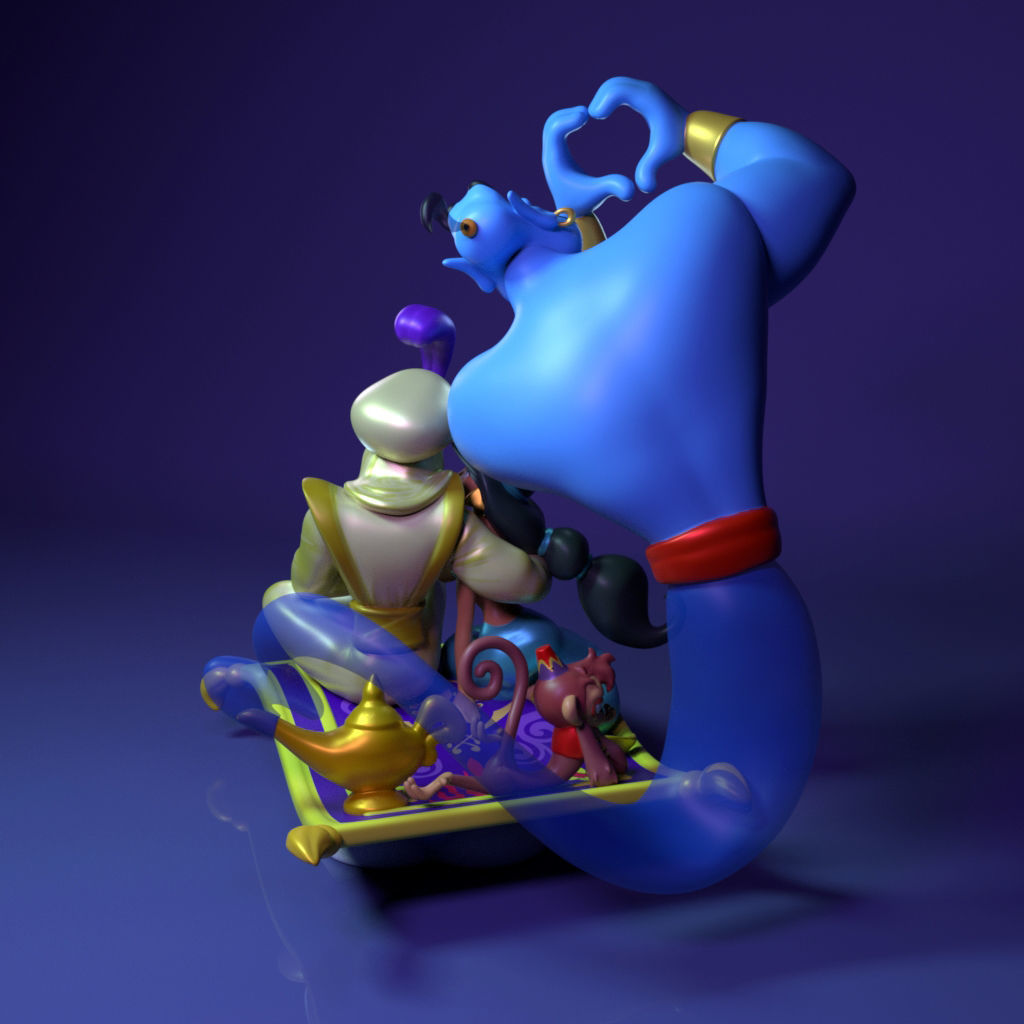 Aladdin and Jasmine- Fanart Disney -28cm  3D print model_2