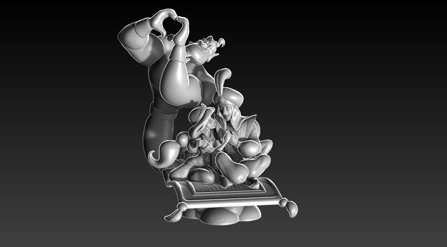 Aladdin and Jasmine- Fanart Disney -28cm  3D print model_5