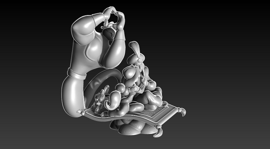 Aladdin and Jasmine- Fanart Disney -28cm  3D print model_7