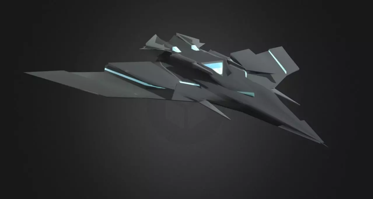 Sci-Fi Jet concept 3D model_0