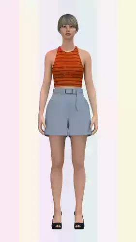 Tie Waist Casual Linen Shorts and crop tops