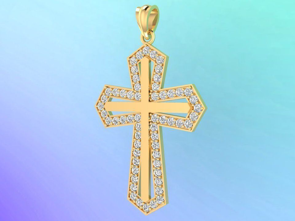 Cross pendant - Crucifix pendant - God pendant 3D print model_5