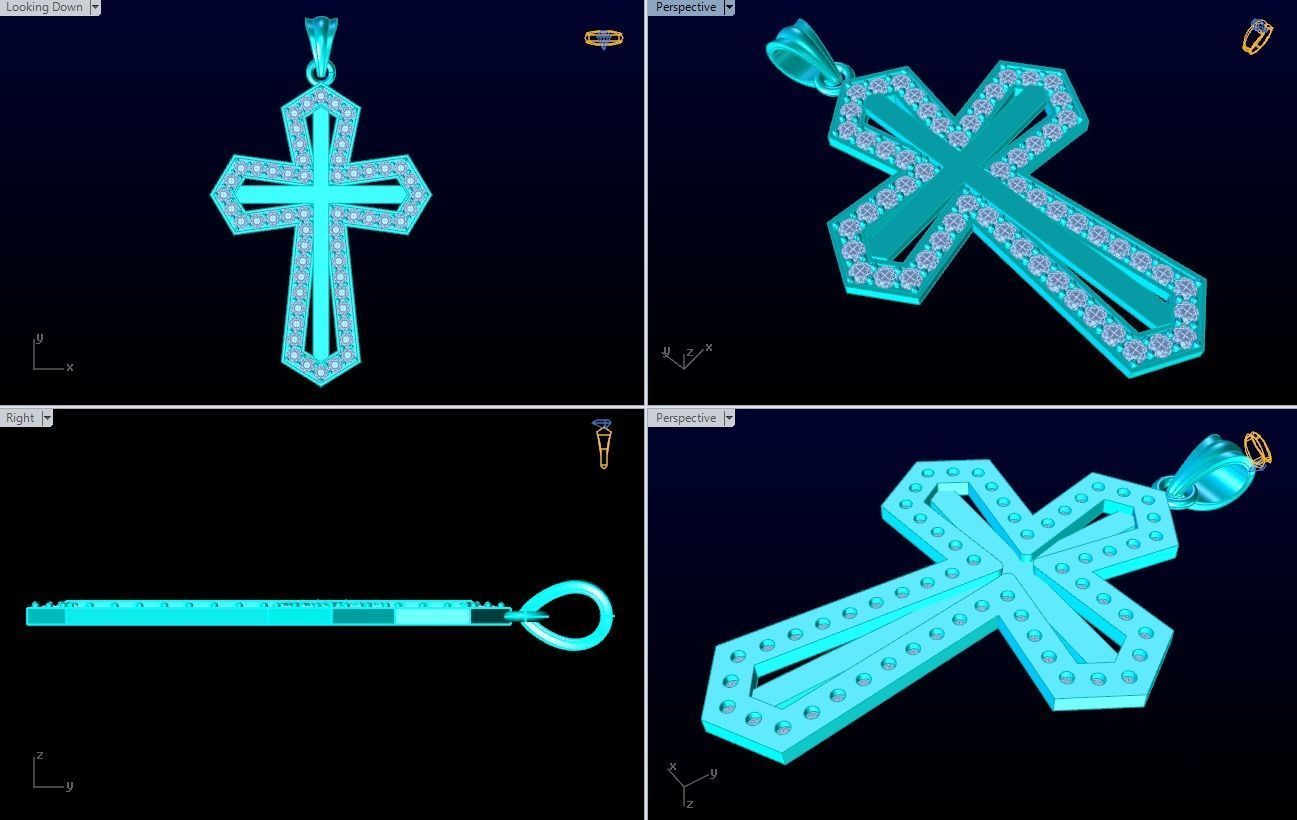 Cross pendant - Crucifix pendant - God pendant 3D print model_8