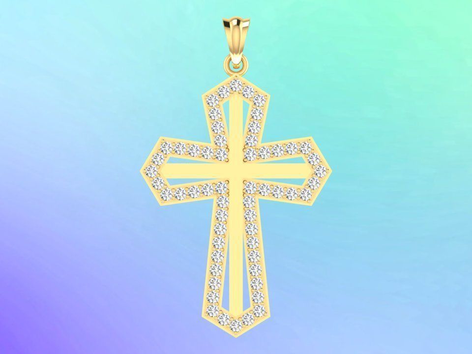 Cross pendant - Crucifix pendant - God pendant 3D print model_1