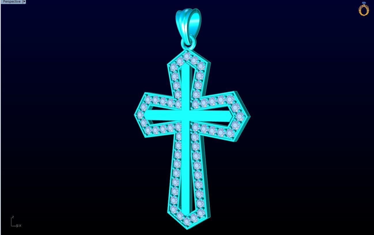 Cross pendant - Crucifix pendant - God pendant 3D print model_12