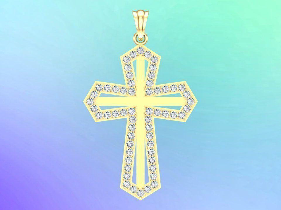 Cross pendant - Crucifix pendant - God pendant 3D print model_3