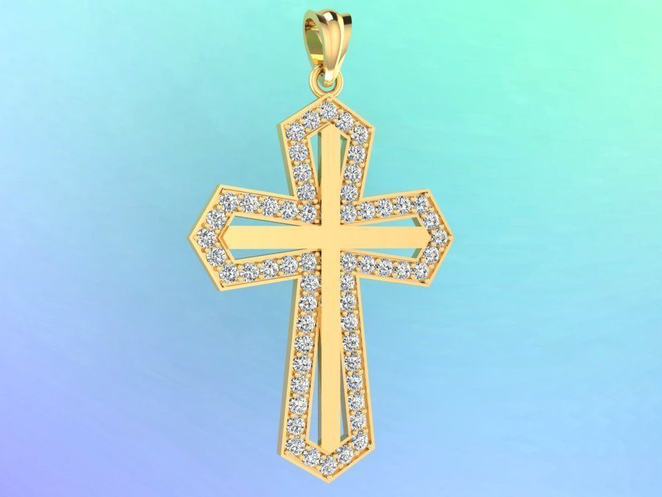 Cross pendant - Crucifix pendant - God pendant 3D print model_2