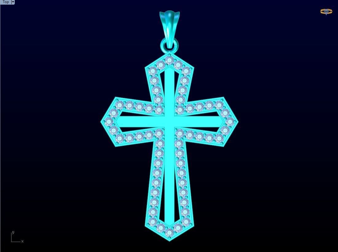 Cross pendant - Crucifix pendant - God pendant 3D print model_7