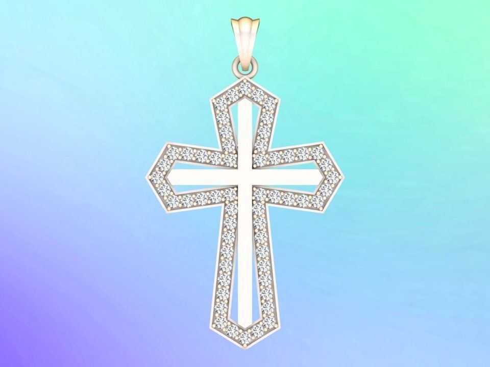 Cross pendant - Crucifix pendant - God pendant 3D print model_4