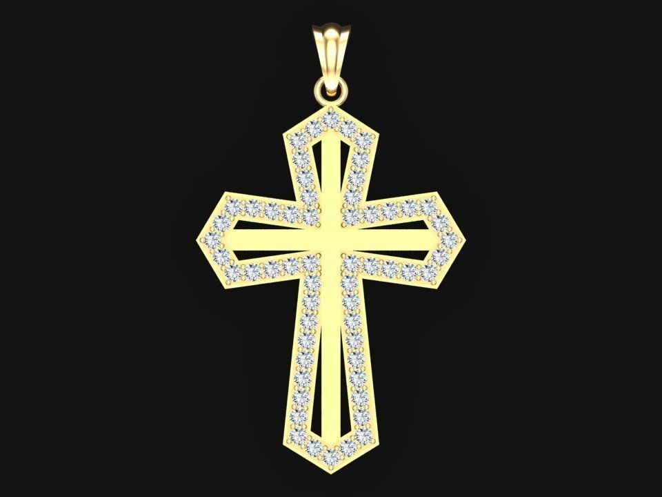 Cross pendant - Crucifix pendant - God pendant 3D print model_6
