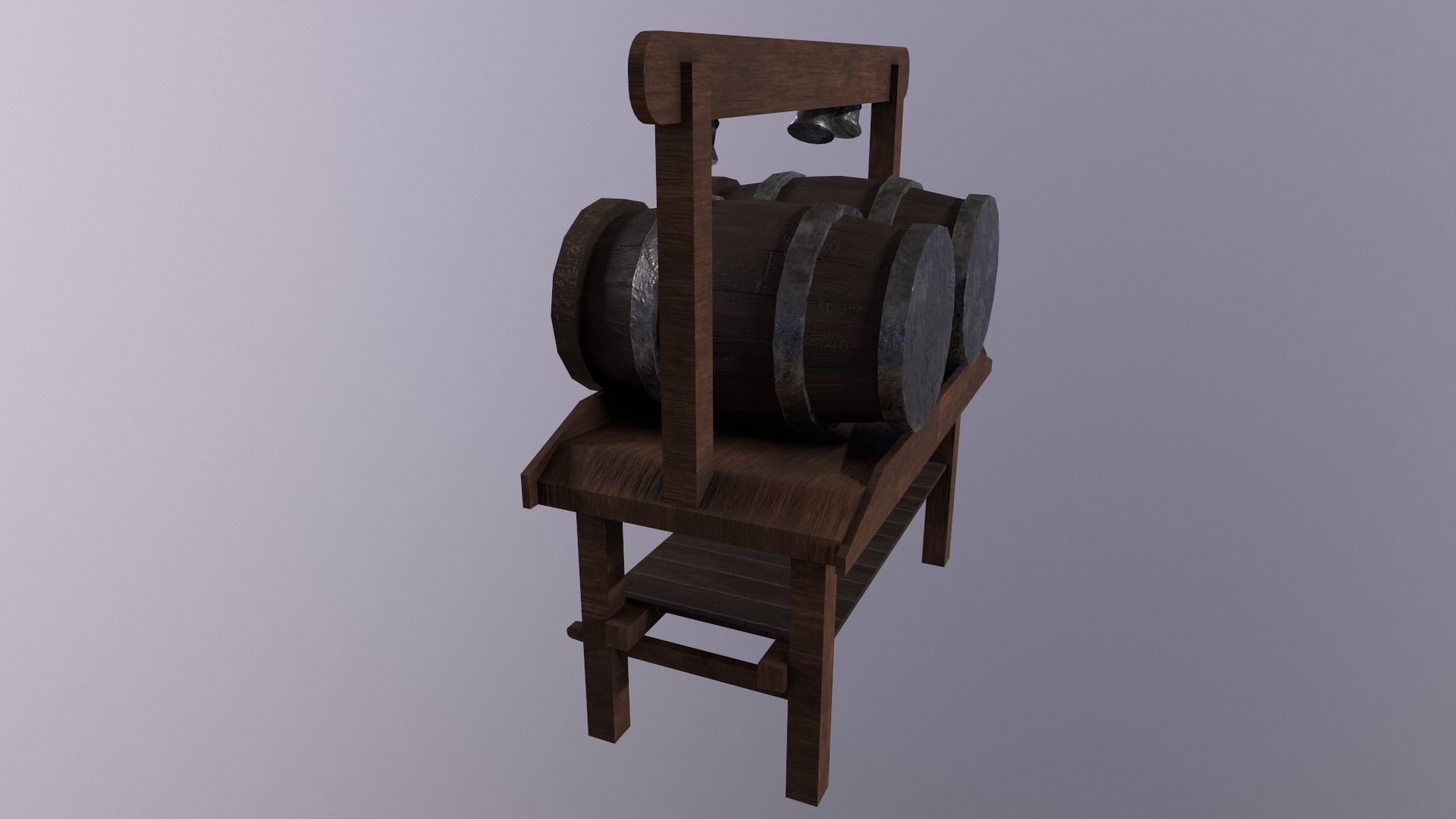 Bar - Barrel - Glass - Table Game Ready Low Poly 3D Model Low-poly 3D model_3