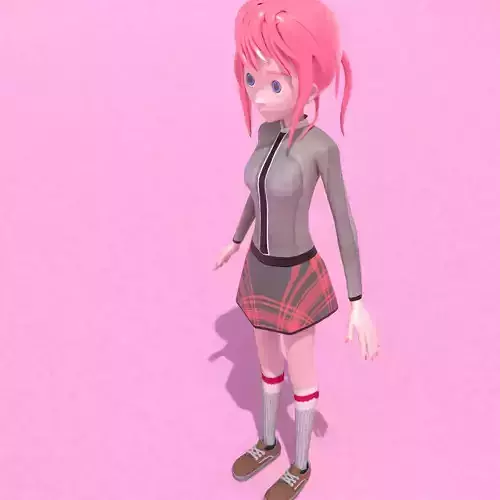 Anime Girl 3D Model 