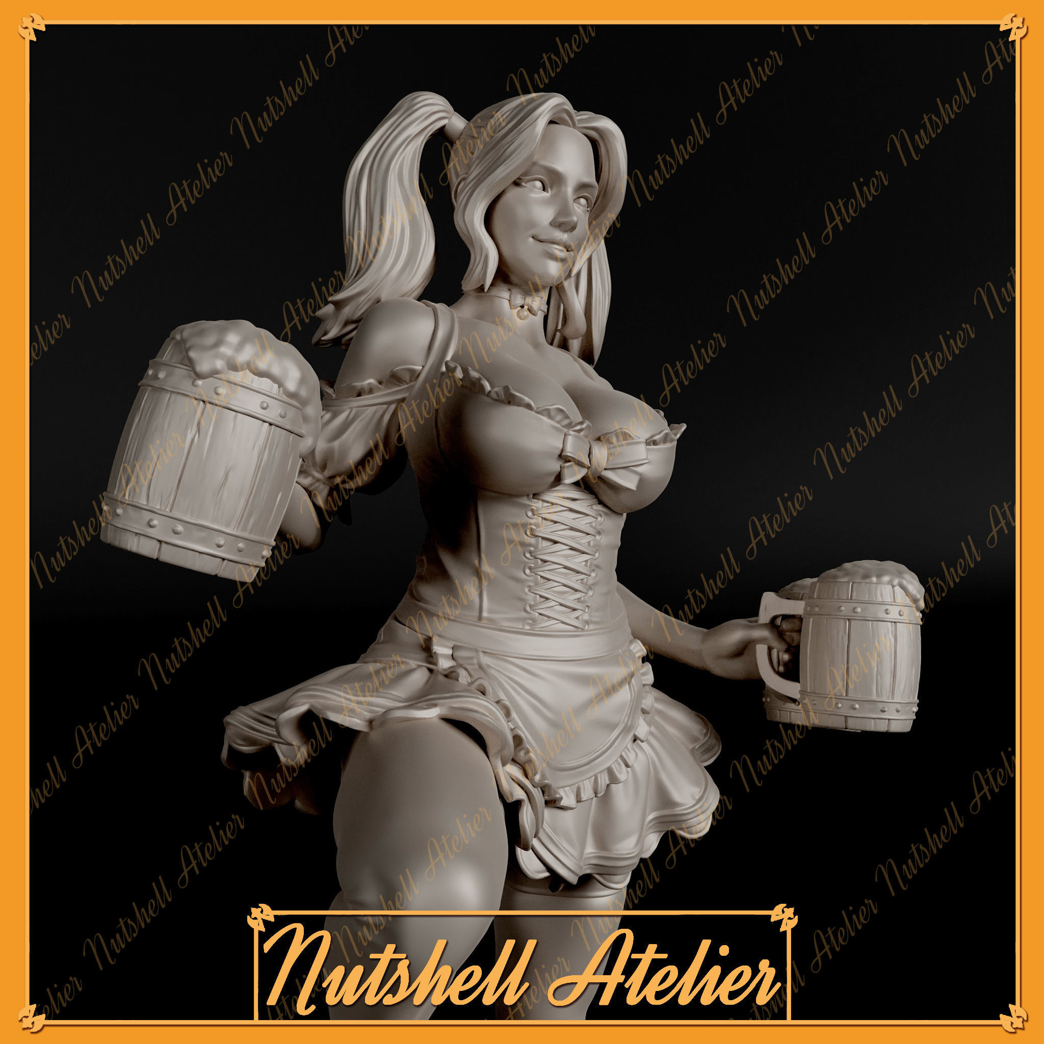 Nutshell Atelier - Barmaid NSFW 3D print model_5