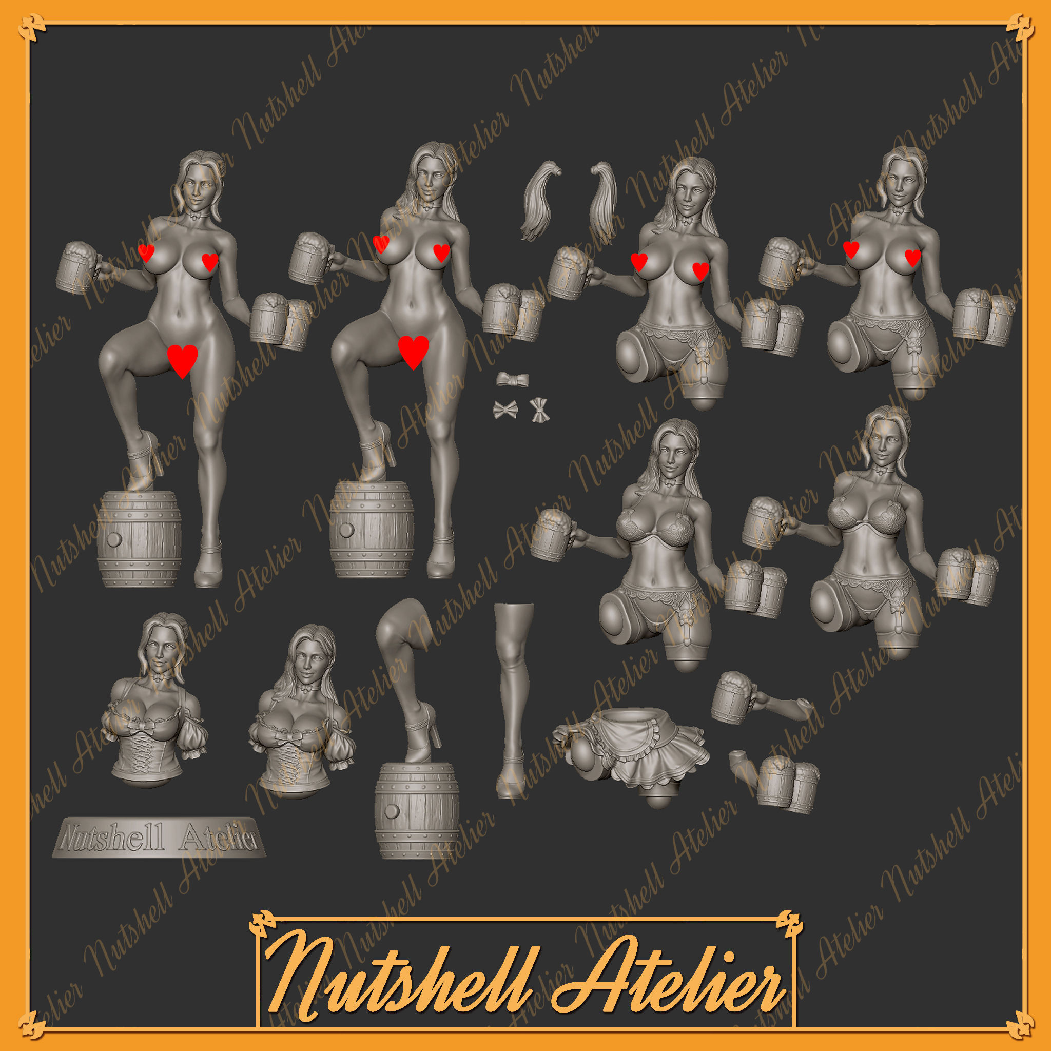 Nutshell Atelier - Barmaid NSFW 3D print model_14