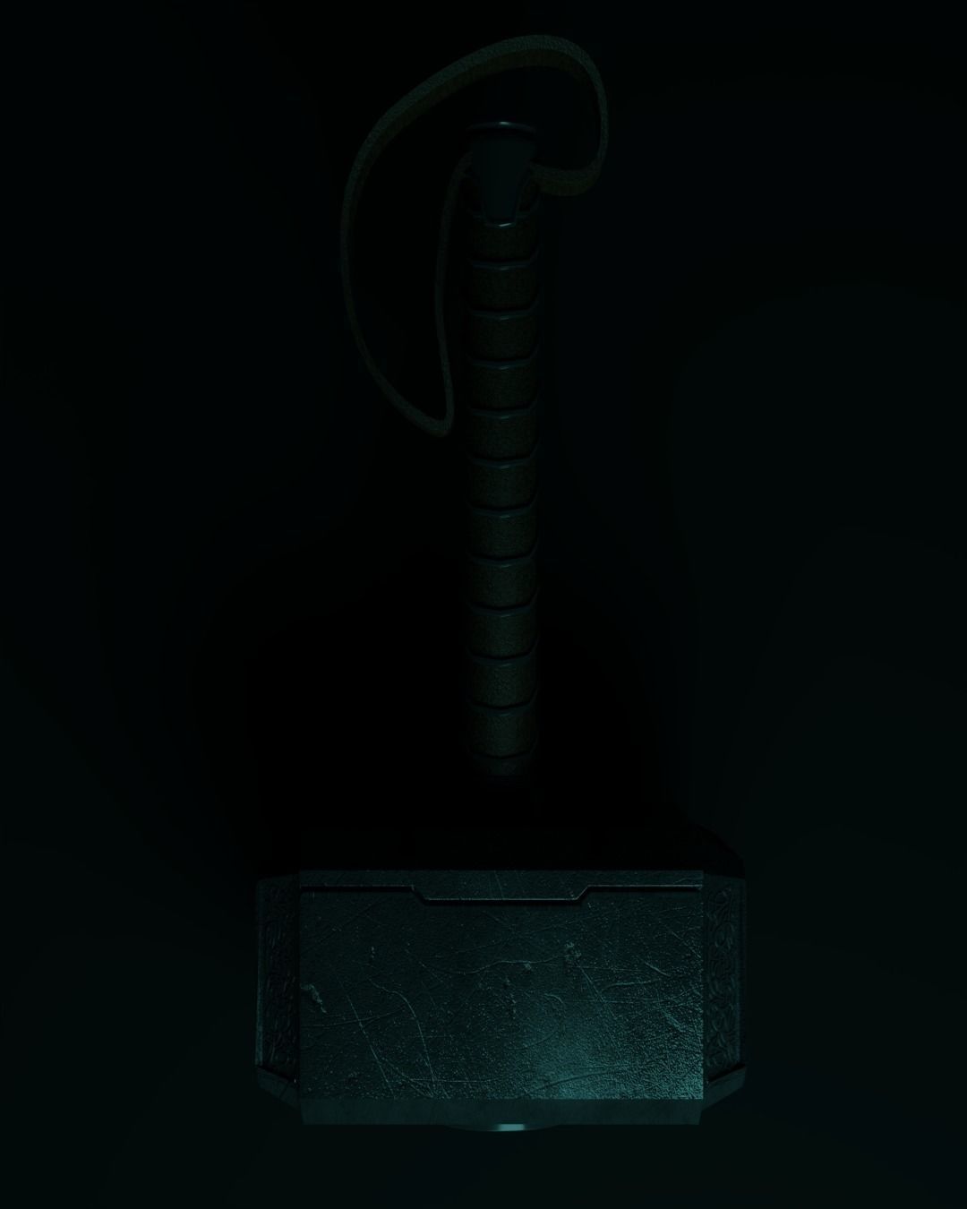 Mjolnir or Thor Hammer Low-poly 3D model_4