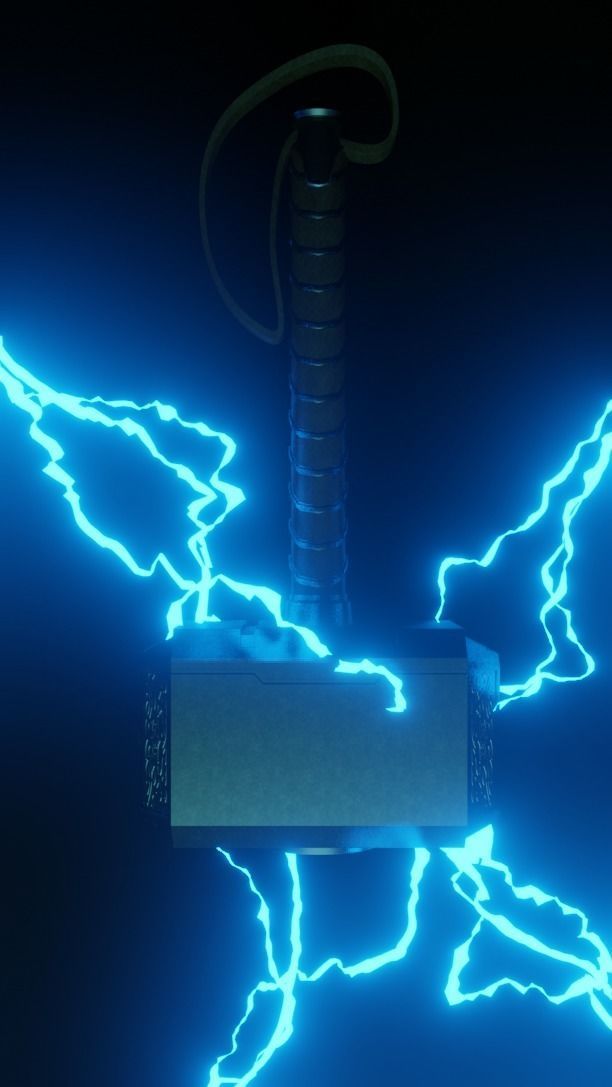 Mjolnir or Thor Hammer Low-poly 3D model_1