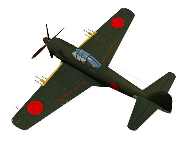 Kawanishi j6k1 jinpu 3D model_3