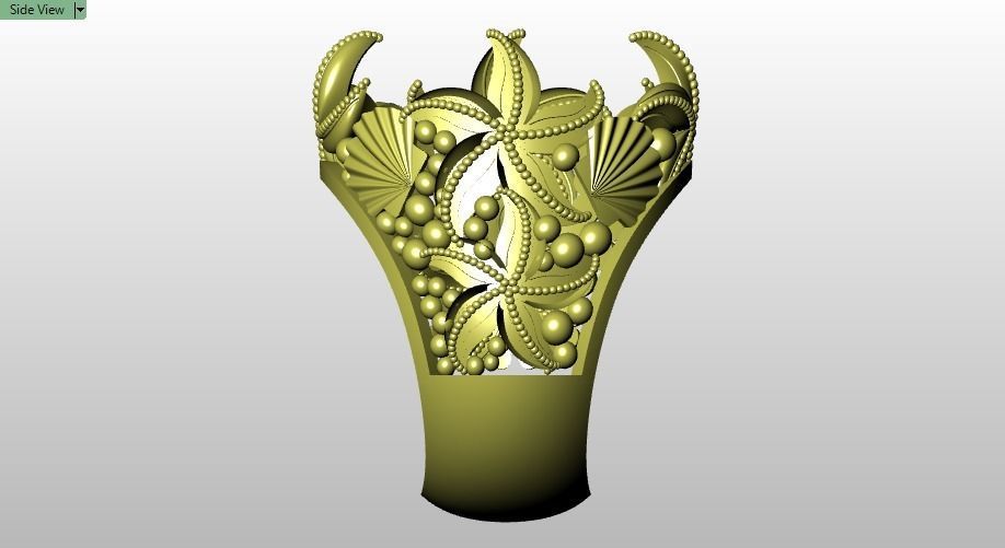 Turkish ring Shell and Starfish 3D print model_7