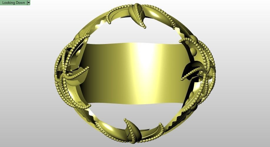 Turkish ring Shell and Starfish 3D print model_11