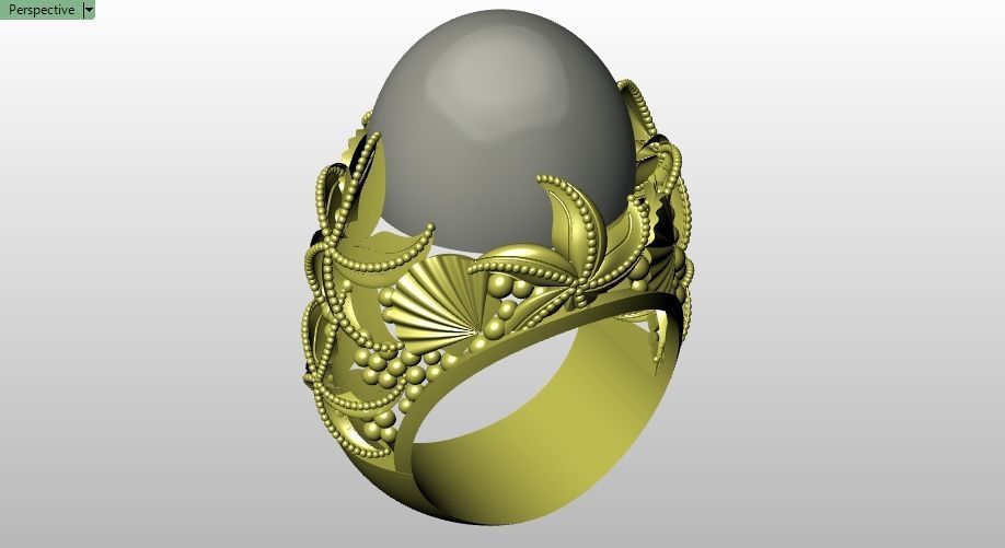 Turkish ring Shell and Starfish 3D print model_13