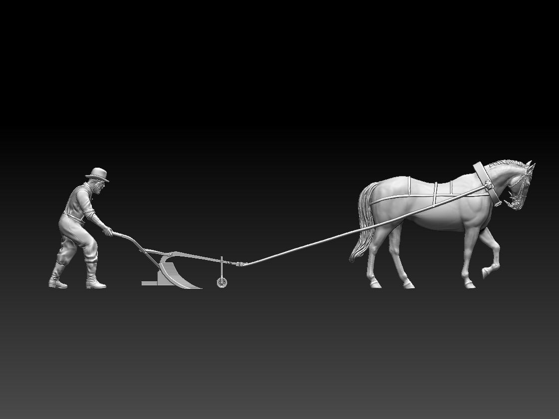 peasant plows 3D print model_7