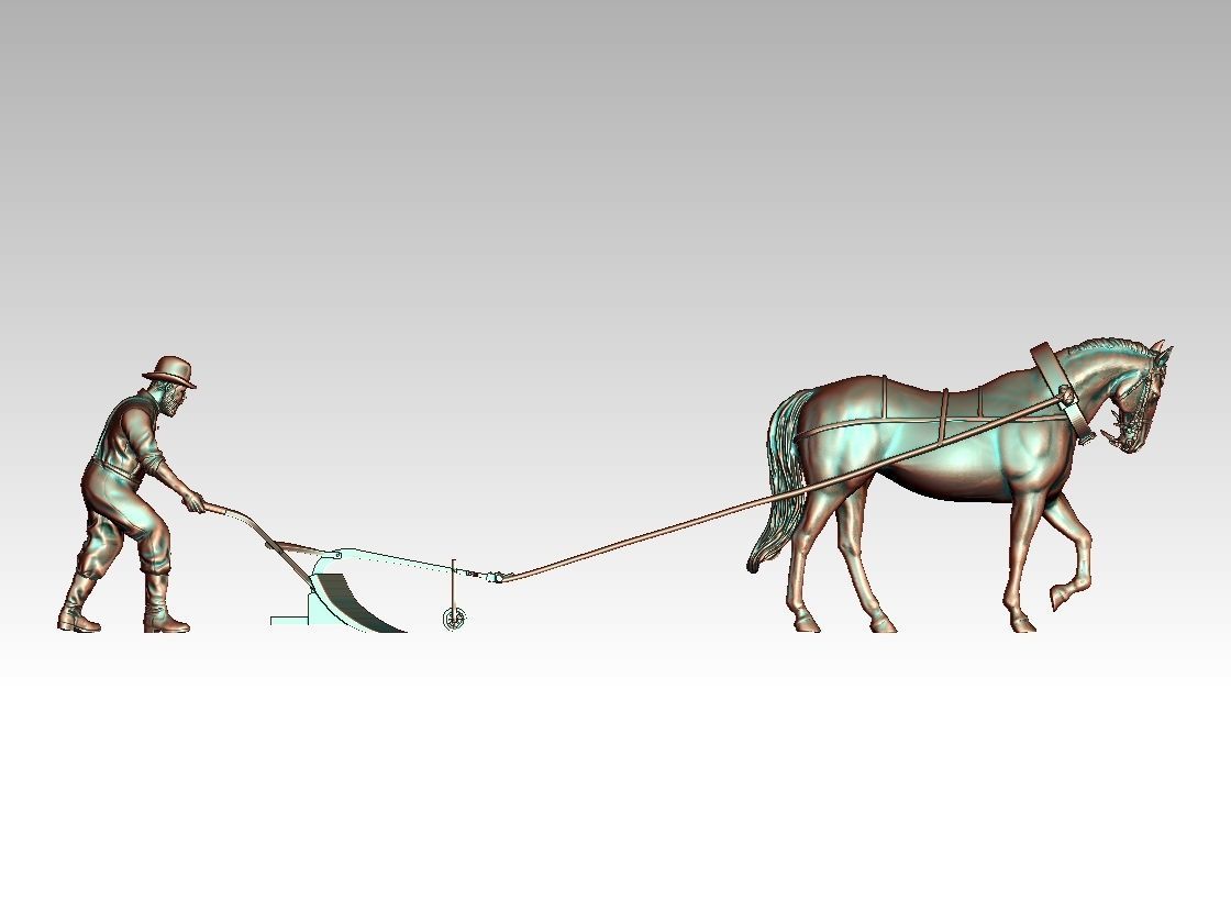 peasant plows 3D print model_6