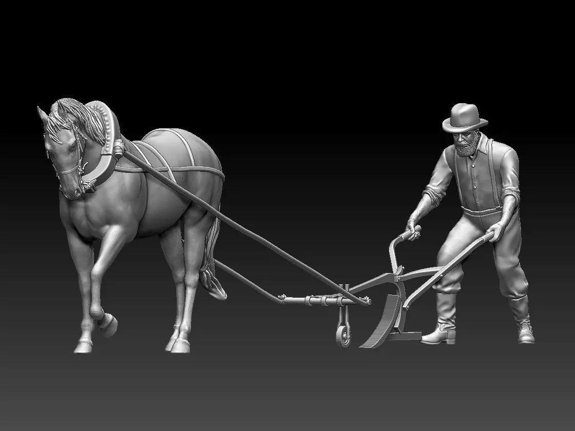 peasant plows 3D print model_0