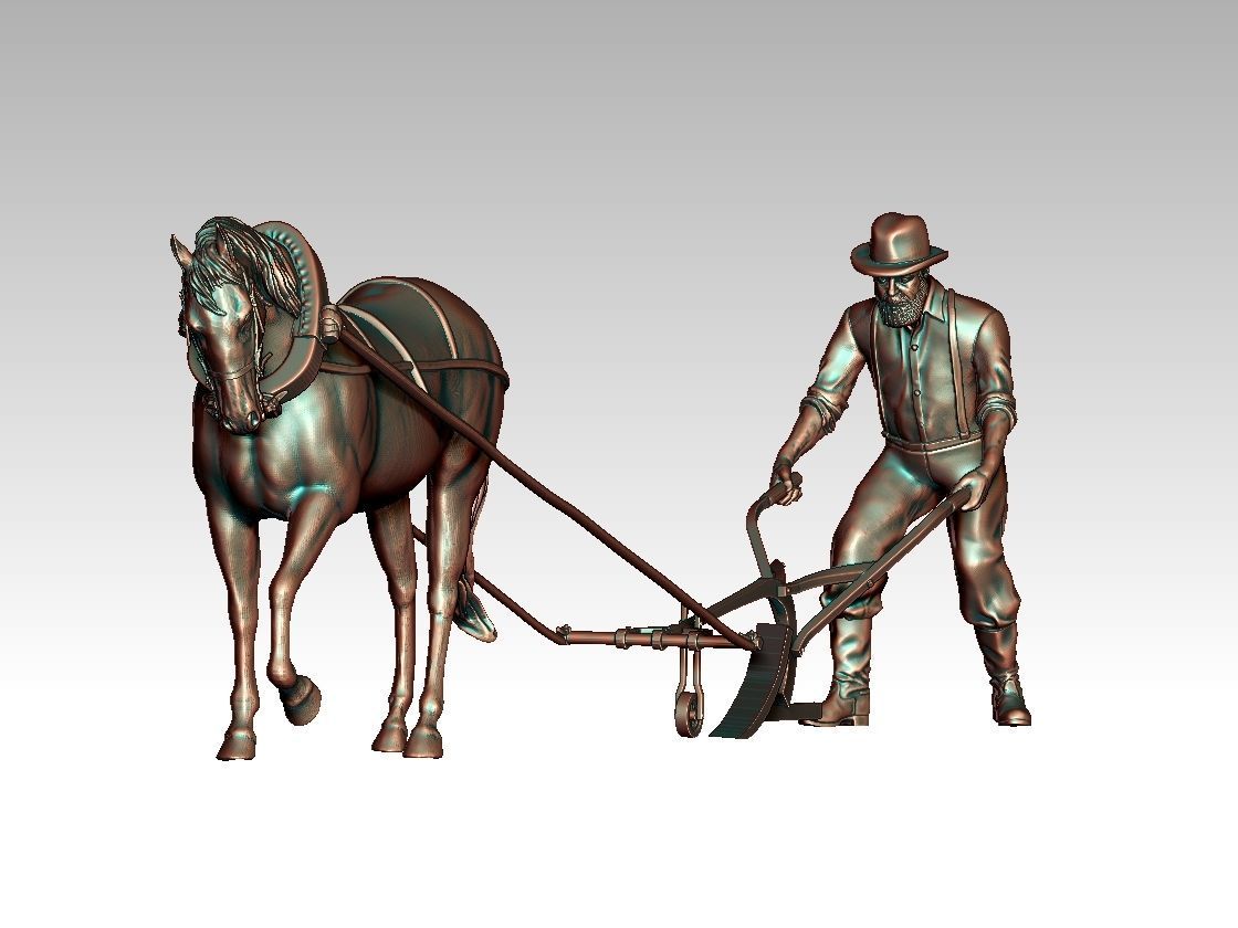 peasant plows 3D print model_3