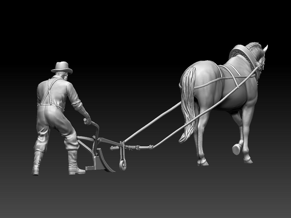 peasant plows 3D print model_8