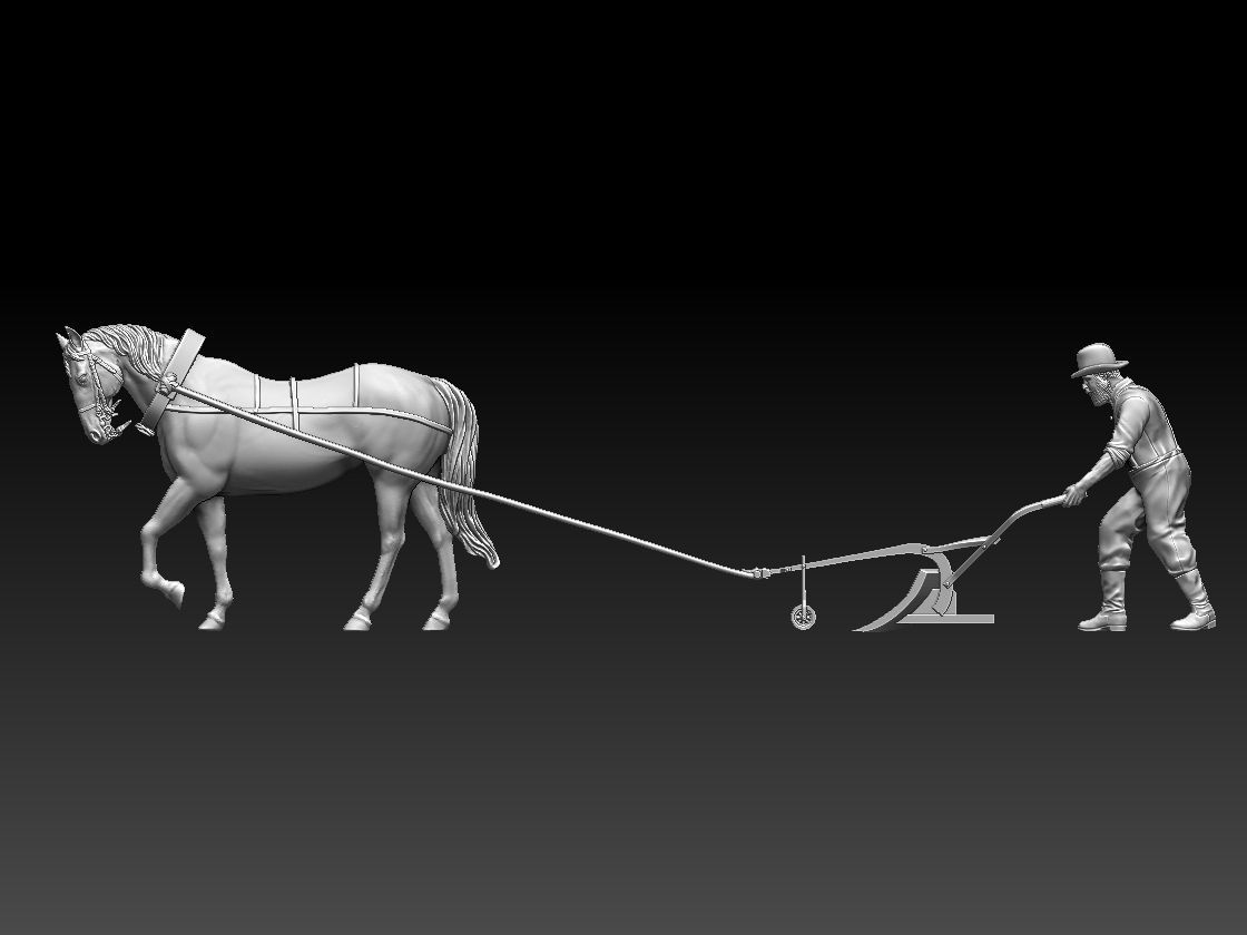 peasant plows 3D print model_1