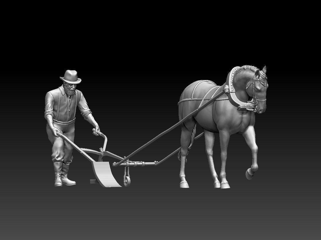 peasant plows 3D print model_2