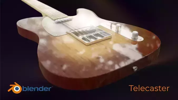 Telecaster Electric Guitar Maple Neck 3D model